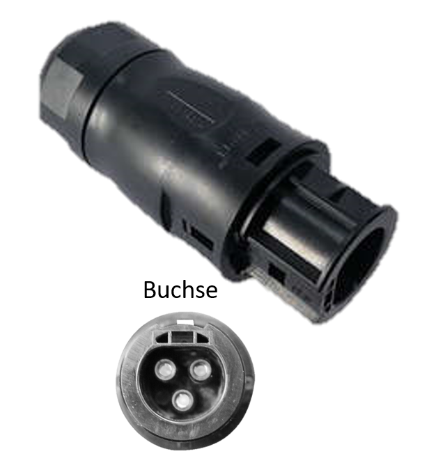 Female Betteri BC01 Connector and Cap, 3-Pole IP68 Waterproof Dustproof PP0  Material TUV 250V-, 25A, CSA 350V-,25A